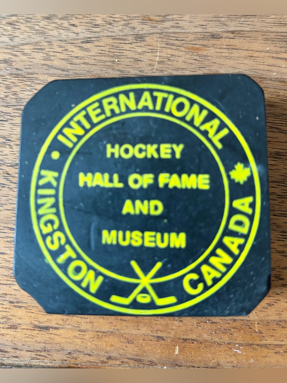 Vintage Souvenir Hockey Puck International Kingston Canada Hockey Hall of Fame